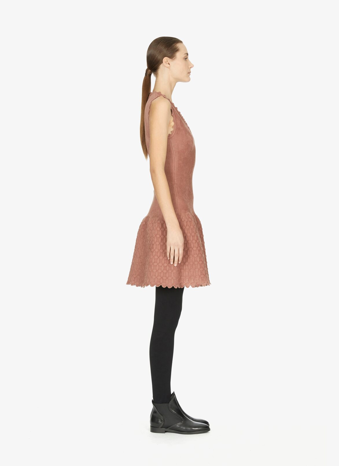 ポリアミドブレンド製 スカラップドレス ALAÏA ベージュ ポリアミドブレンド製 スカラップドレス